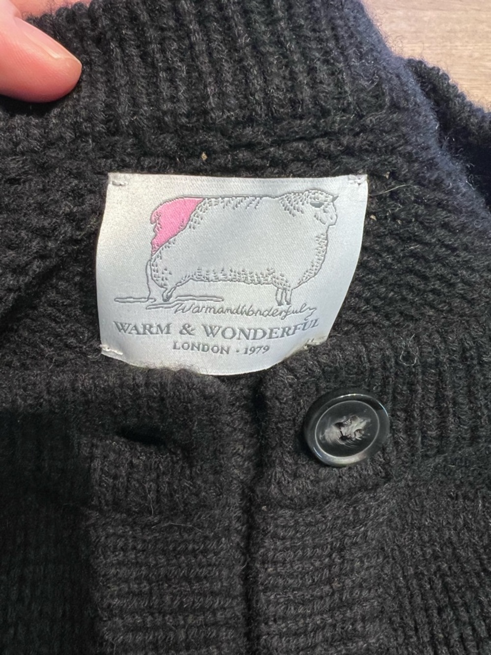 Rowing Blazers Warm & Wonderful Cashmere Wool Black Cardigan Small - Picture 4 of 7